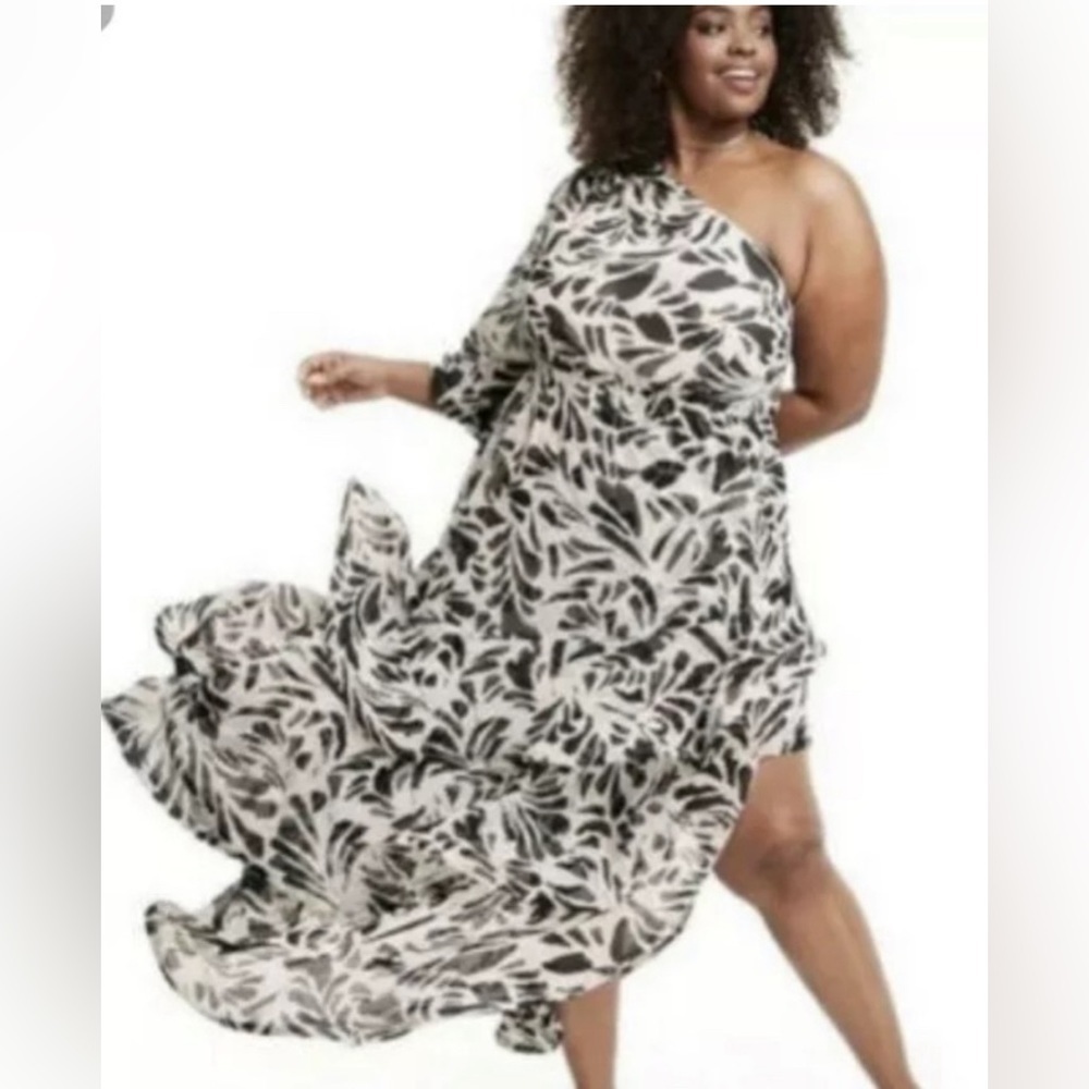 8. Alexis for Target Black and Cream botanical print dress. Size 3x